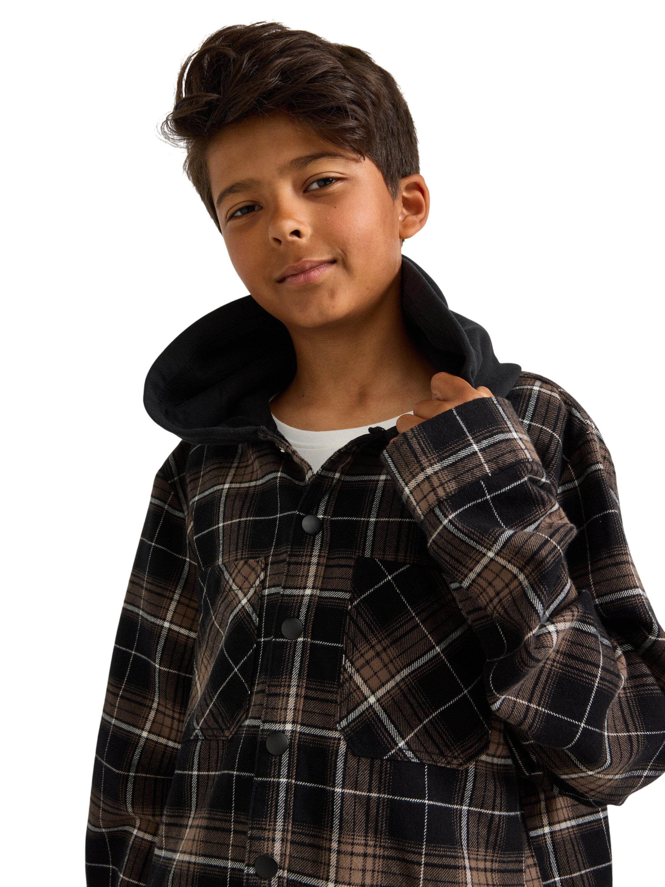 Overtr&oslash;ye i flanell med lange ermer