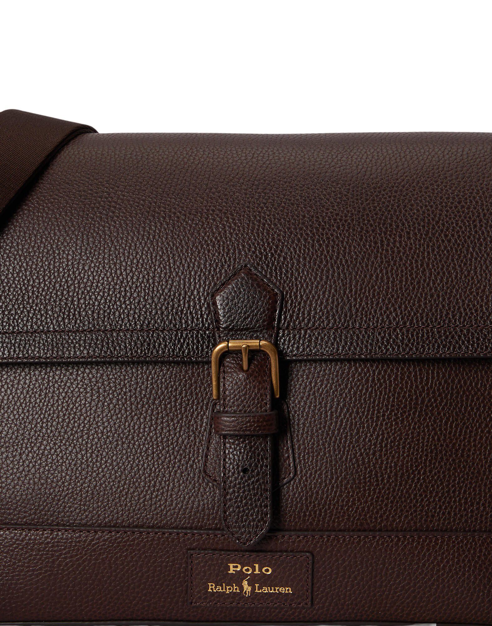 Pebbled Leather Messenger Bag