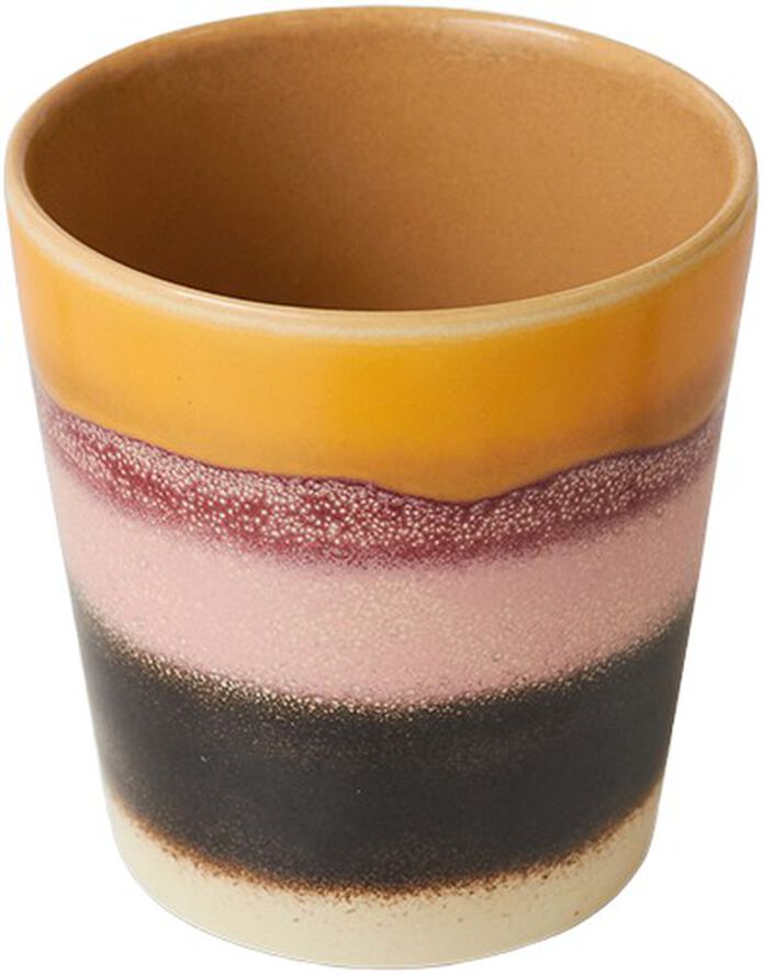 70s ceramics coffee mug sunset