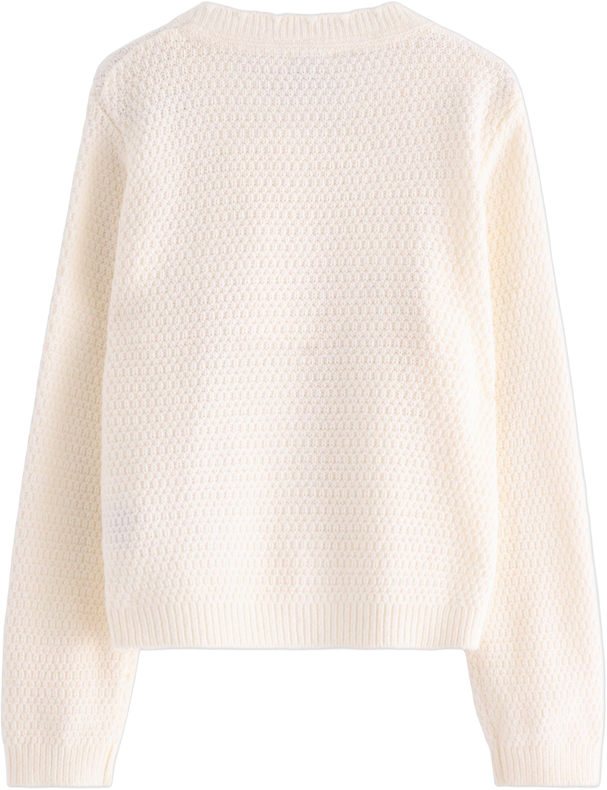 Strikket cardigan med hjerteknapper