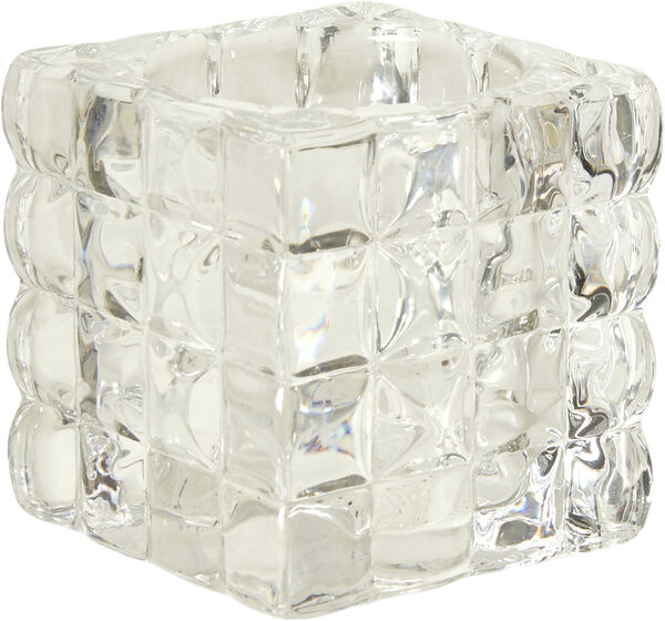 Fyrfadsstage 8x8x8cm glas