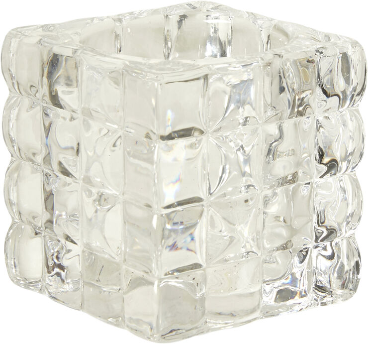 Fyrfadsstage 8x8x8cm glas