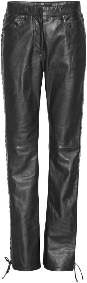 LACED LEATHER PANTS