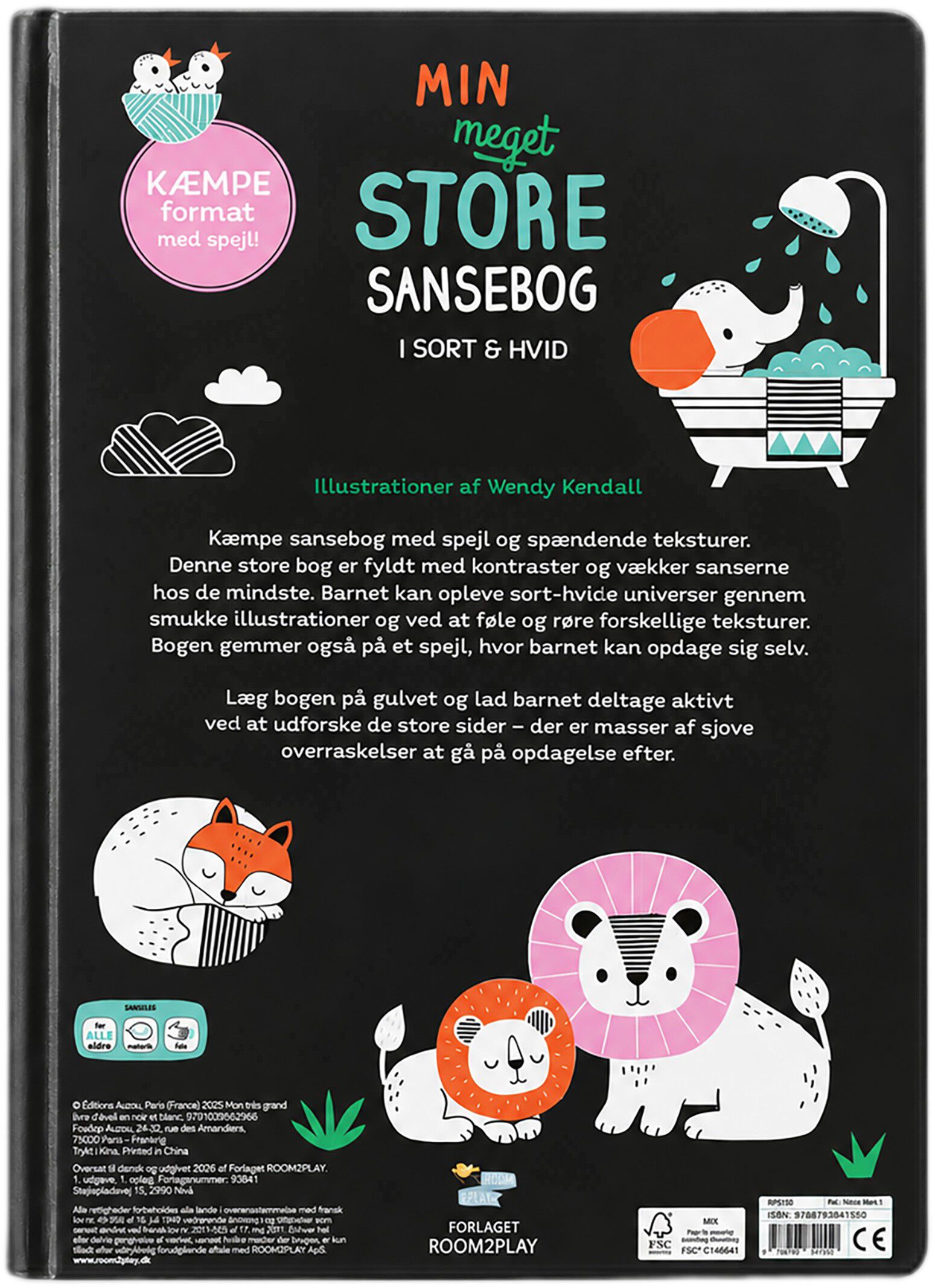 Forlaget ROOM2PLAY - Min meget store sansebog - I sort & hvi
