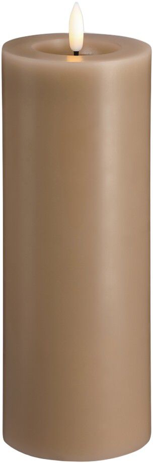 Moods & More - LED Pillar Candles, Silk, Melted, Sand, 74x200 mm