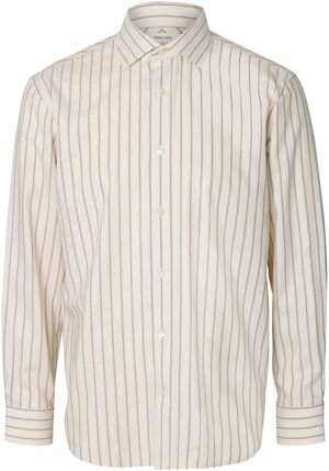 SLMREGFINN STRIPE TEX HB LS SHIRT S