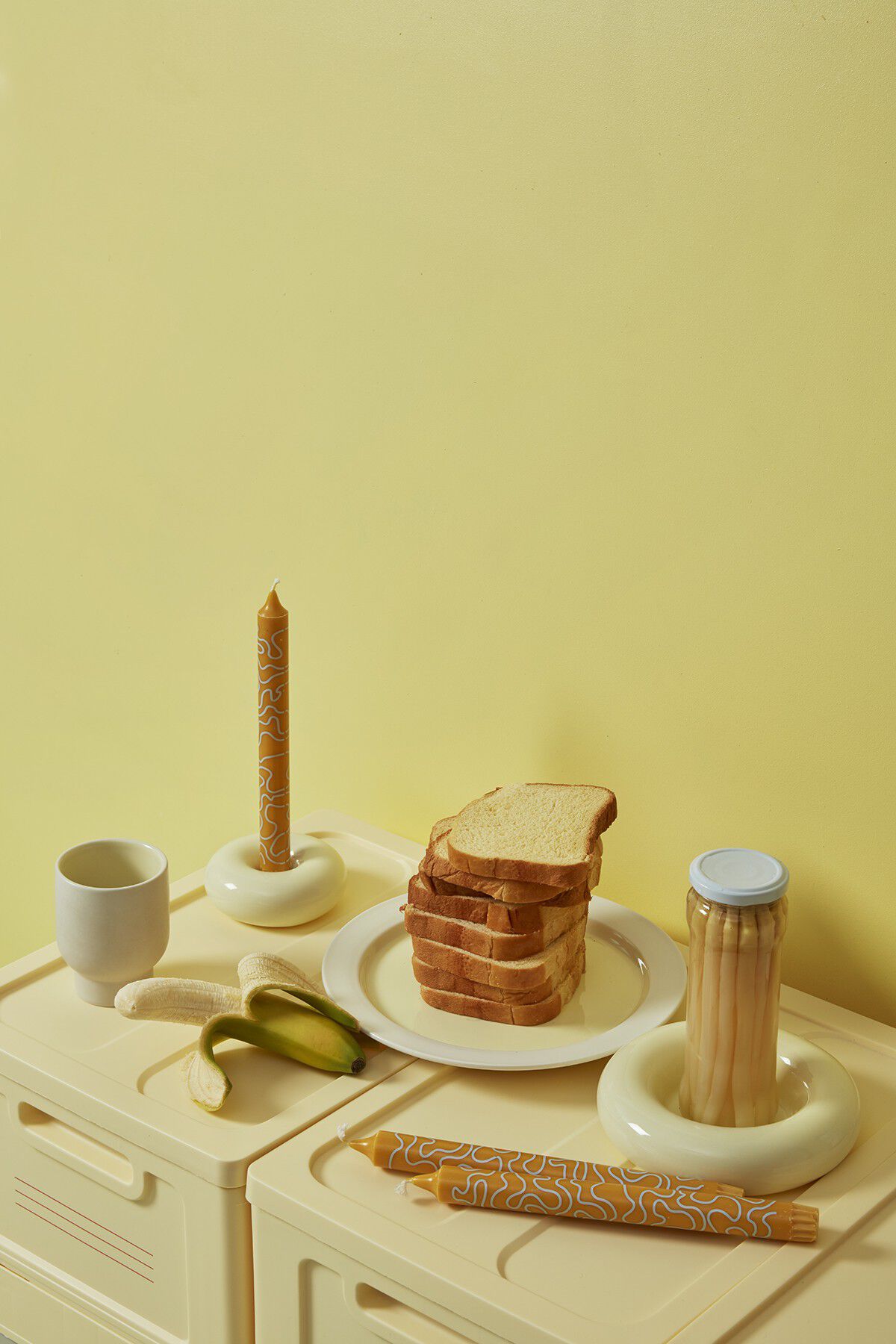 BOB CANDLE HOLDER, SMALL, YELLOW