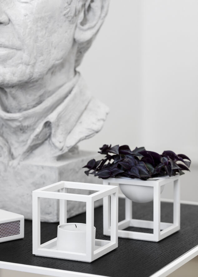 Kubus T, Candle Holder, White