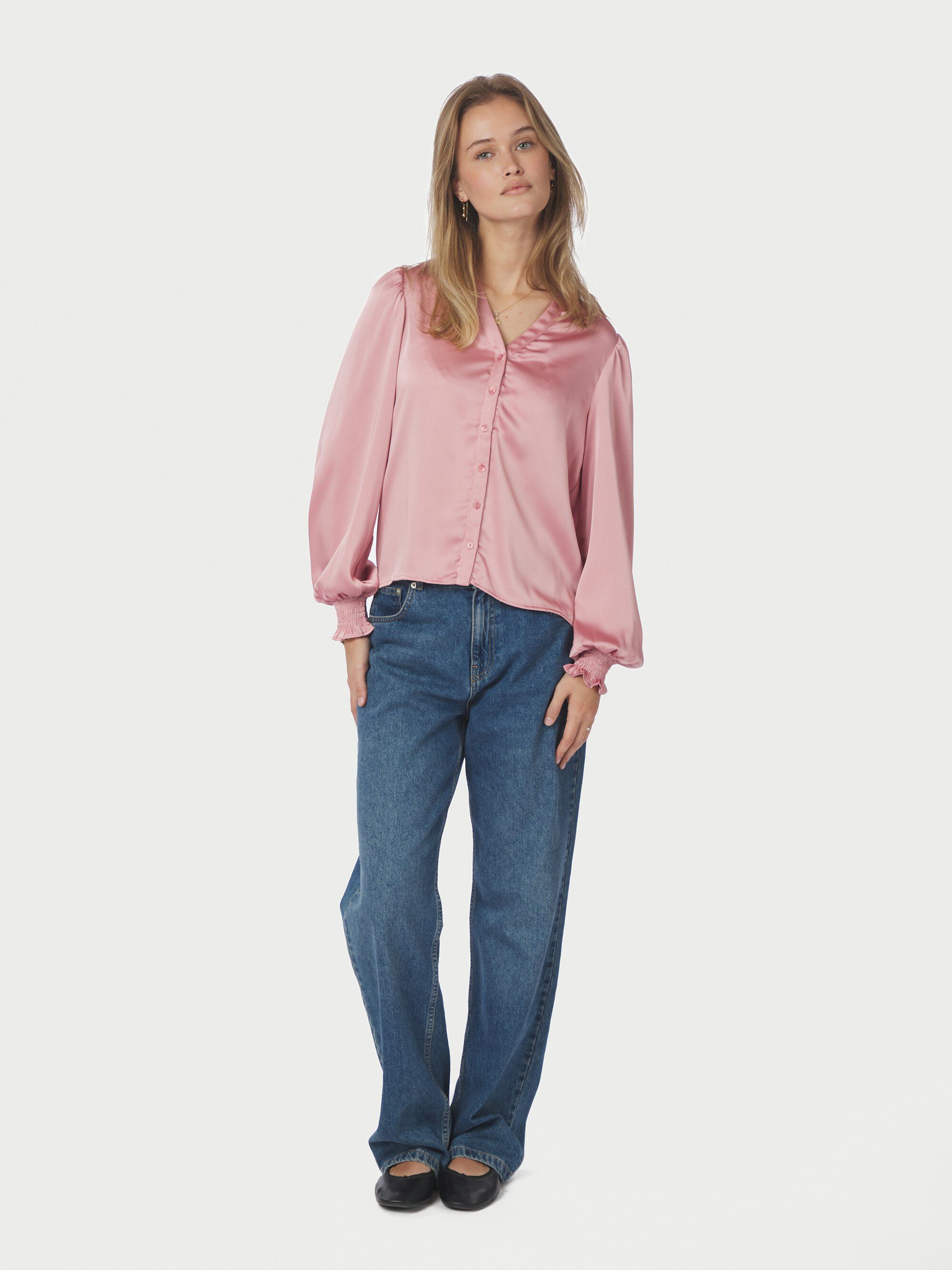 Delsie Drapy Sateen Blouse