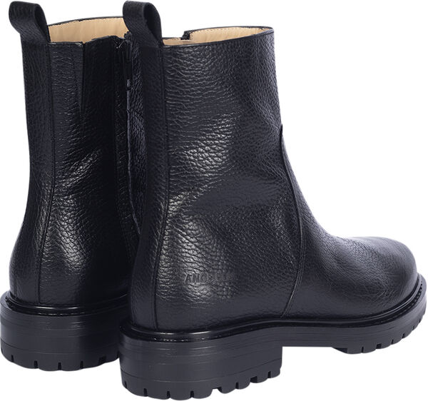 Chunky læderstøvle med lynlås