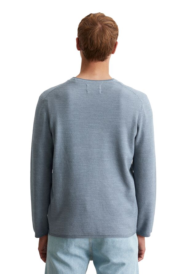 Crewneck, cotton slub, piqué struct