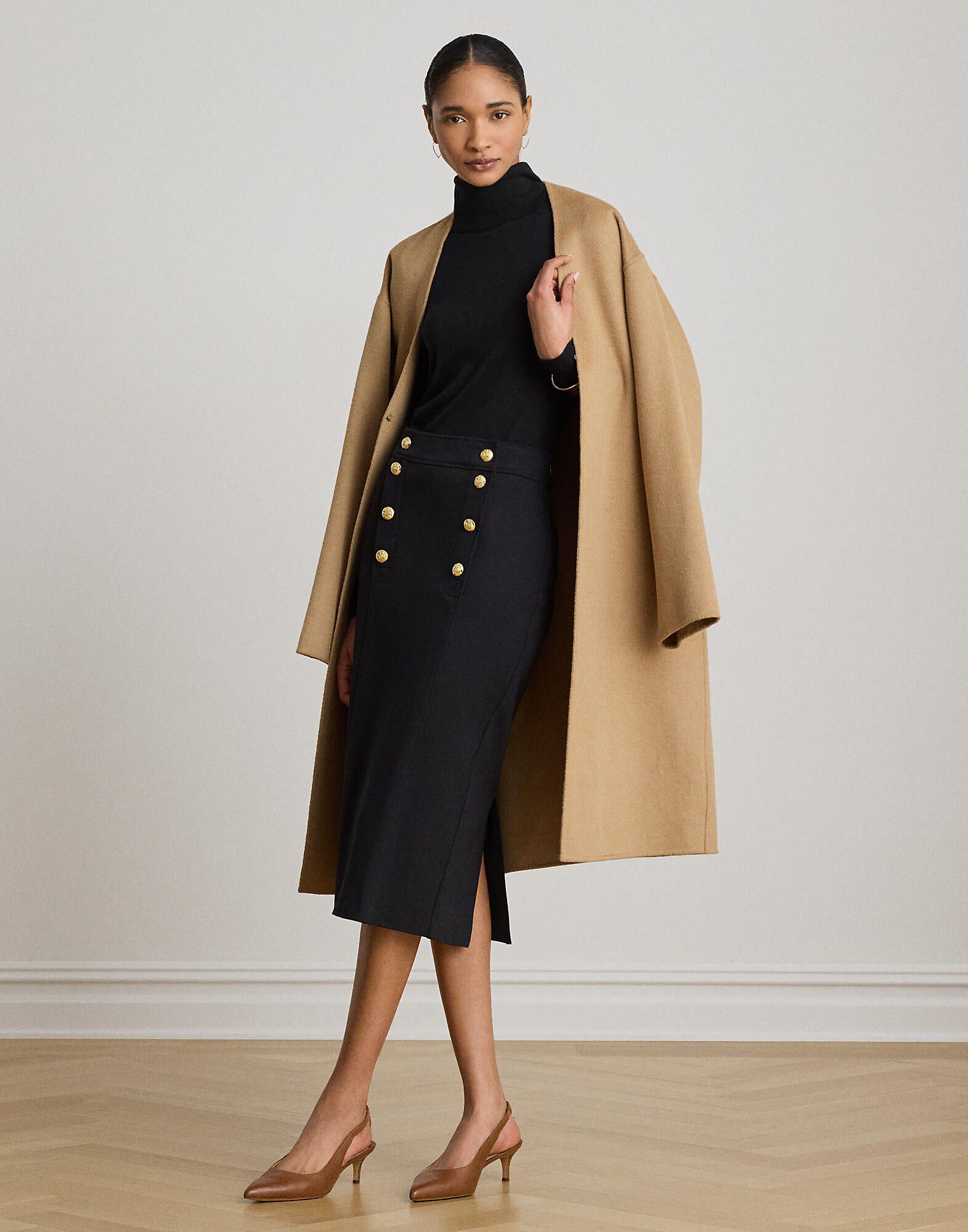 Stretch Ponte Sailor Pencil Skirt
