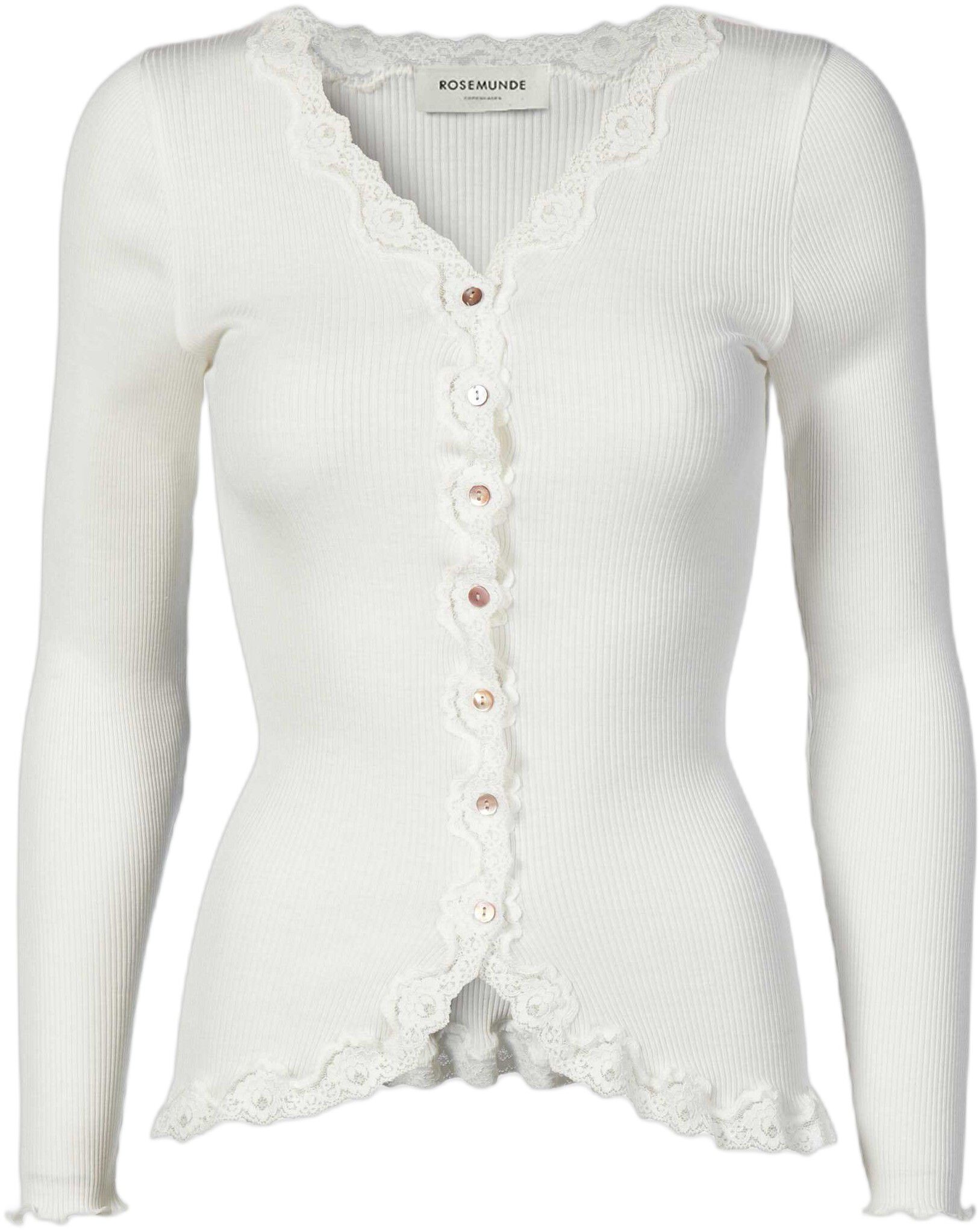 Silk cardigan w/ lace