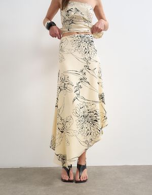 TSMANI ASYMMETRIC SLIP SKIRT WVN