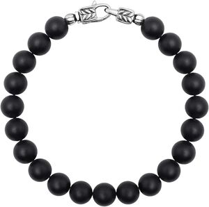 Black Onyx Healing Bracelet with Silver Lock