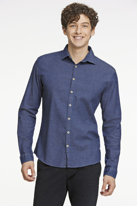 Soft indigo stretch shirt L/S