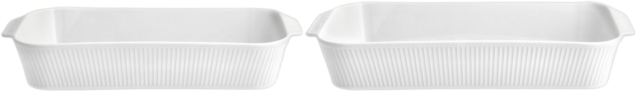 Fatsett dypt Pliss&eacute; 35 x 19 cm + 38 x 21 cm 2 stk. Hvit
