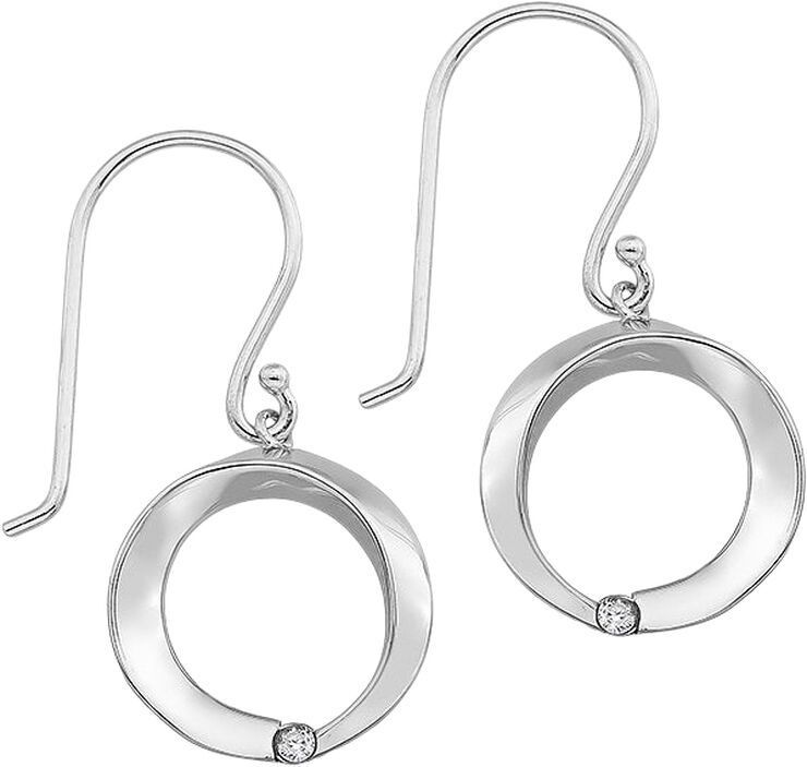 Simple cirkel øreringe - Sølv