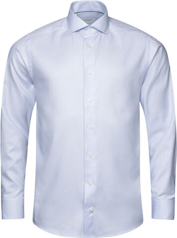Slim Fit Light Blue Melange Semi Solid Fine Twill Shirt