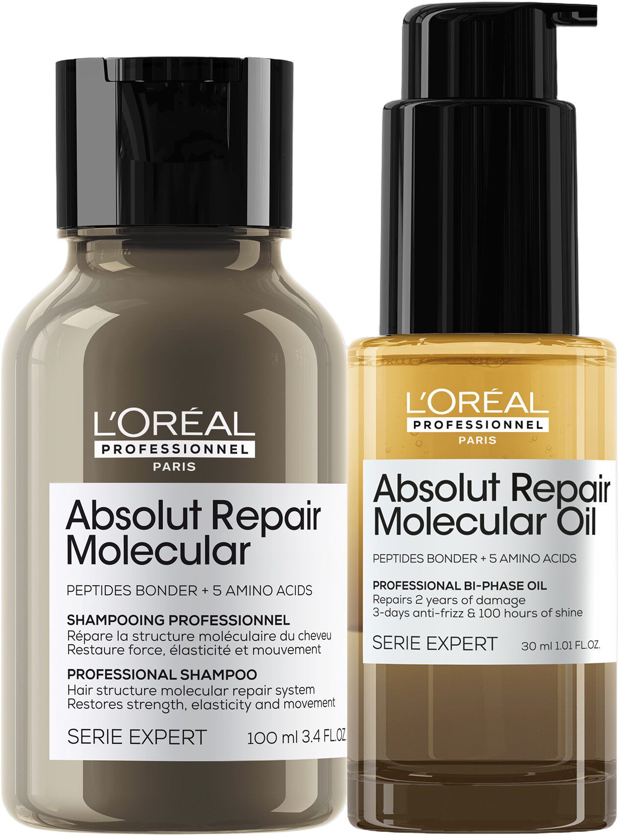 Absolut Repair Molecular Mini Duo Kit (Shampoo 100 ml + Bi-Phase Oil 3