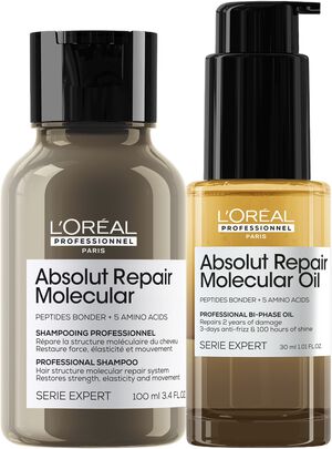 Absolut Repair Molecular Mini Duo Kit (Shampoo 100 ml + Bi-Phase Oil 3