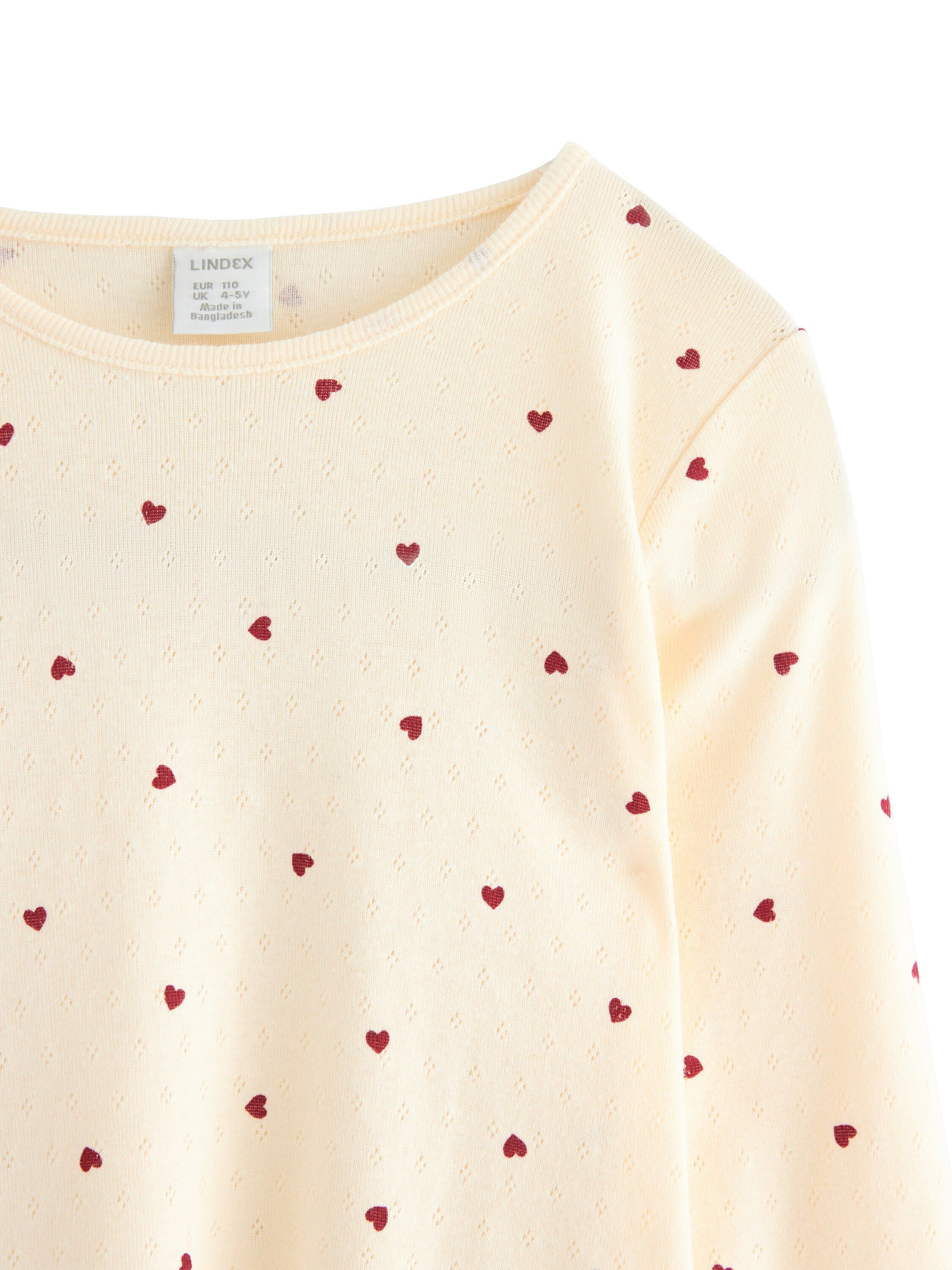 Long-sleeved top in soft cotton wit