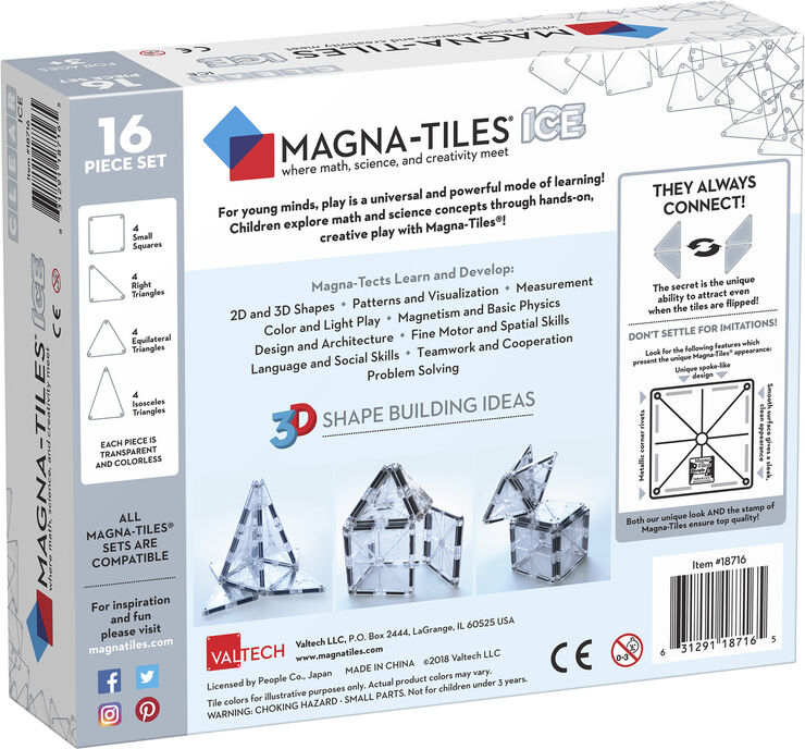 Magnatiles ice, 16 pcs