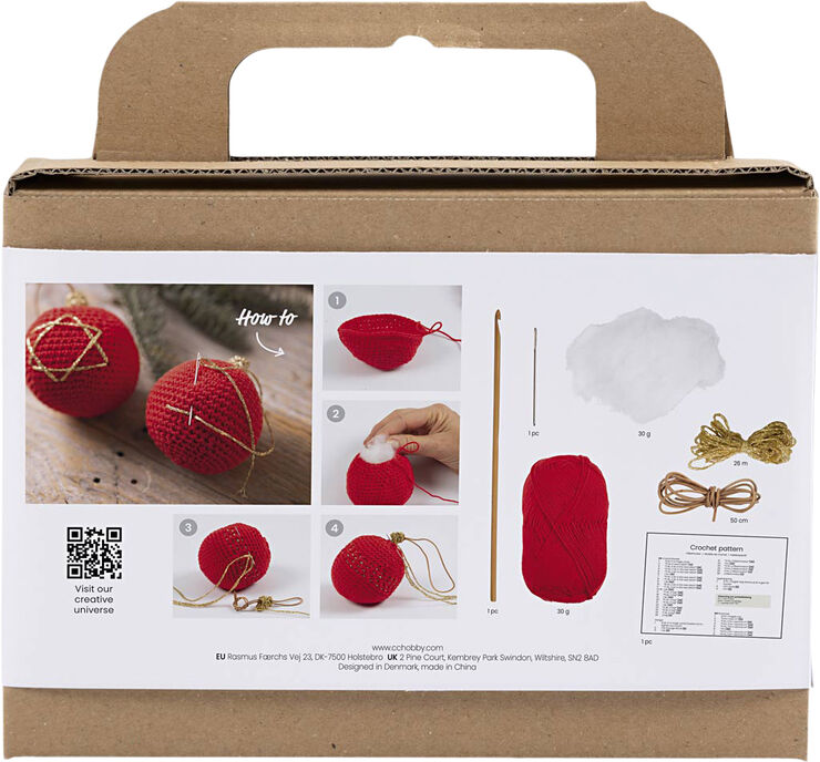 DIY Kit Hækle, Julekugler