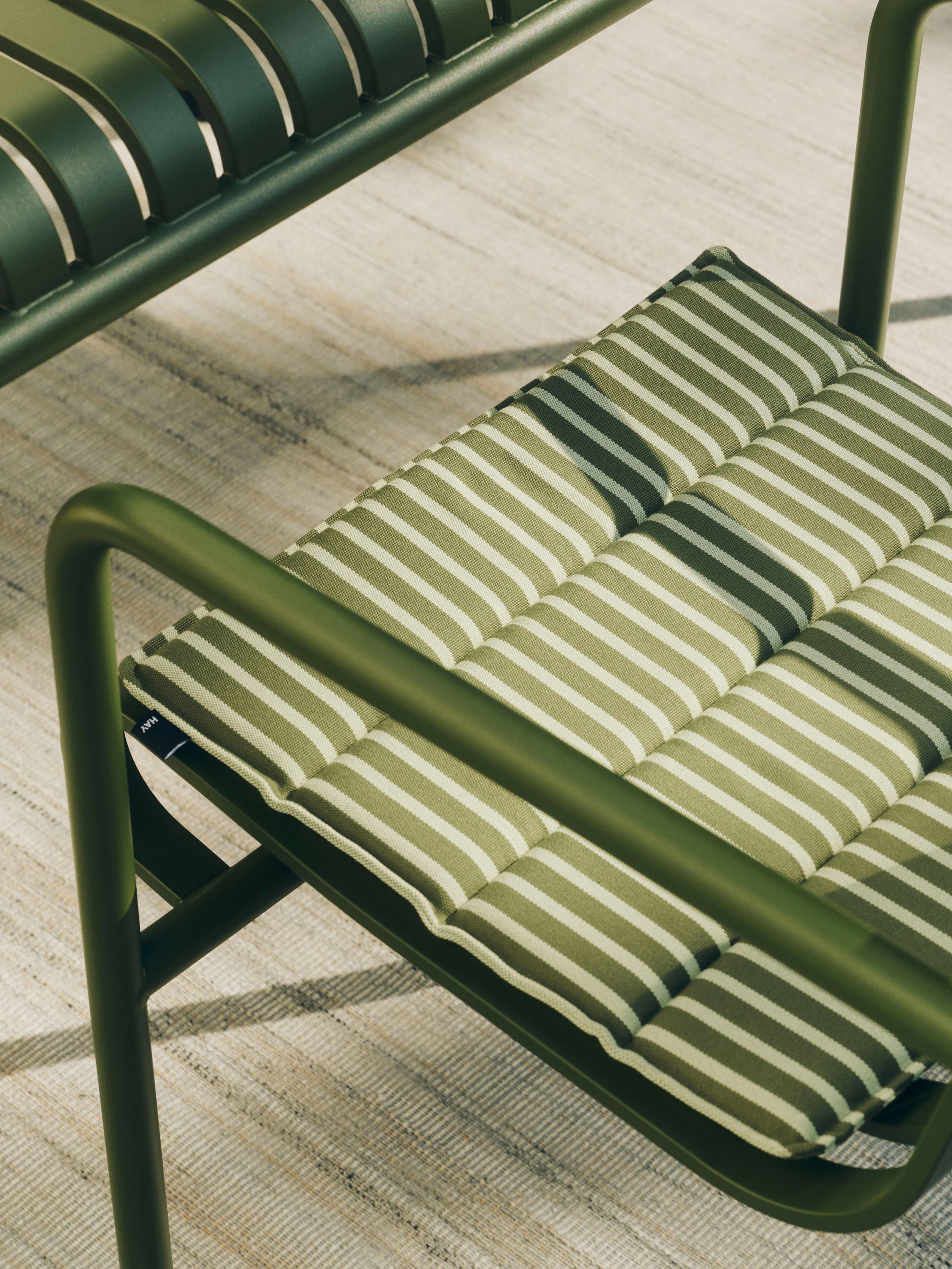 Terrazza Seat Cushion-40 x 40-Olive bold stripe