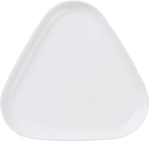 Hvid Riflet fad, 23 cm