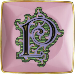 Bowl 12cm sq. flat, Holiday Alphabet P, Versace