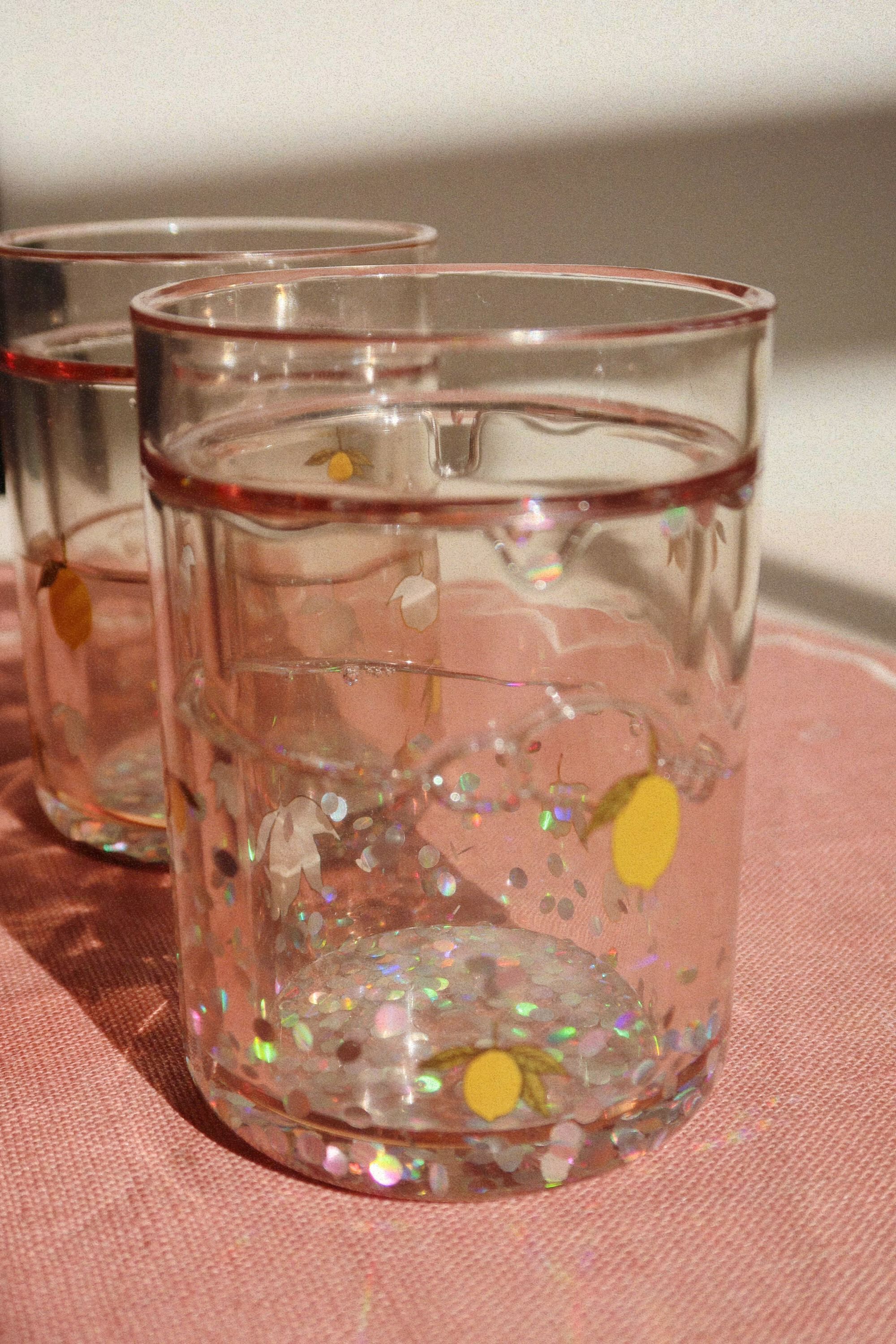 2 PACK GLITTER CUPS