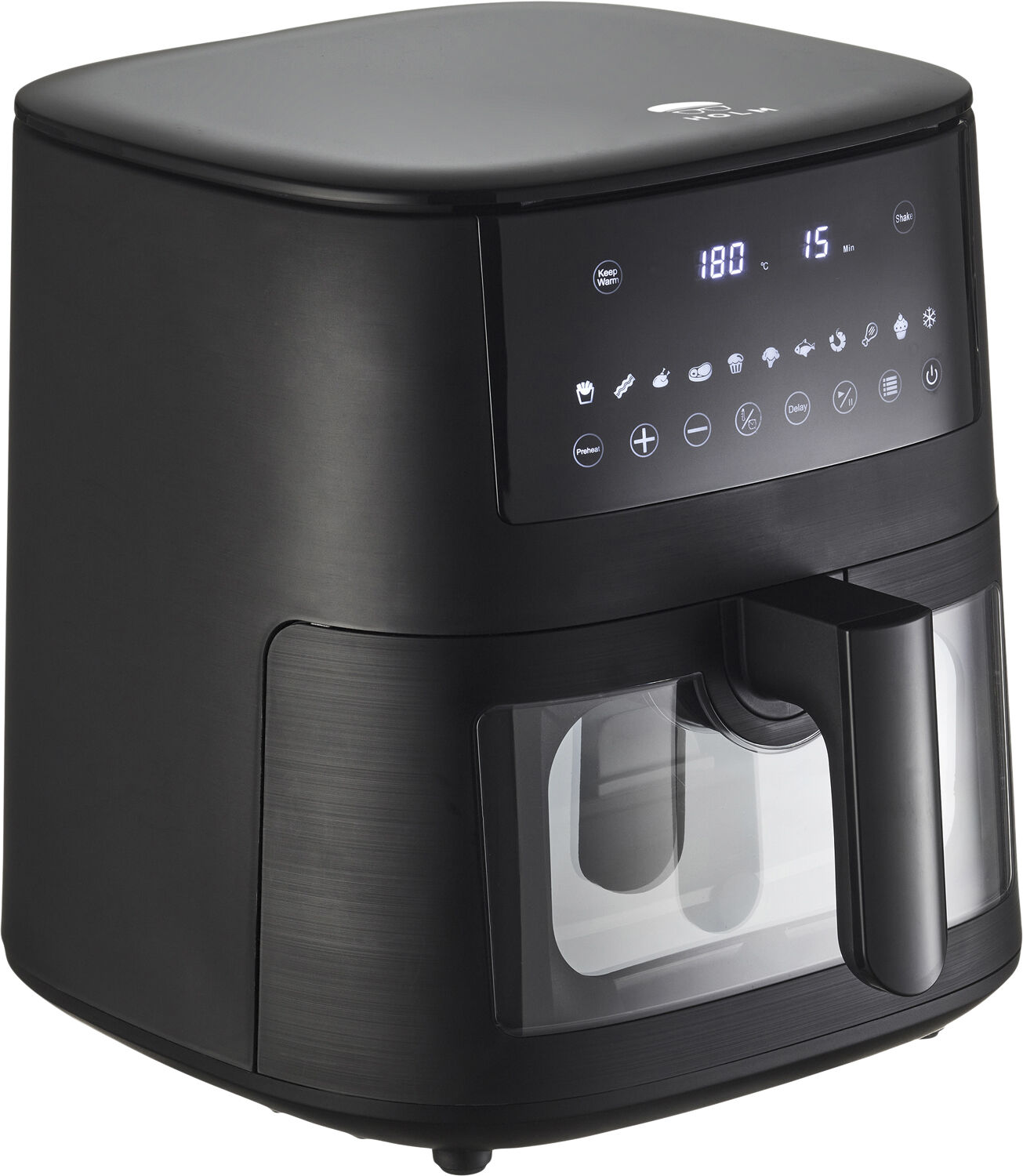 Airfryer med vindu 1650 watt 6,5 liter Matt svart