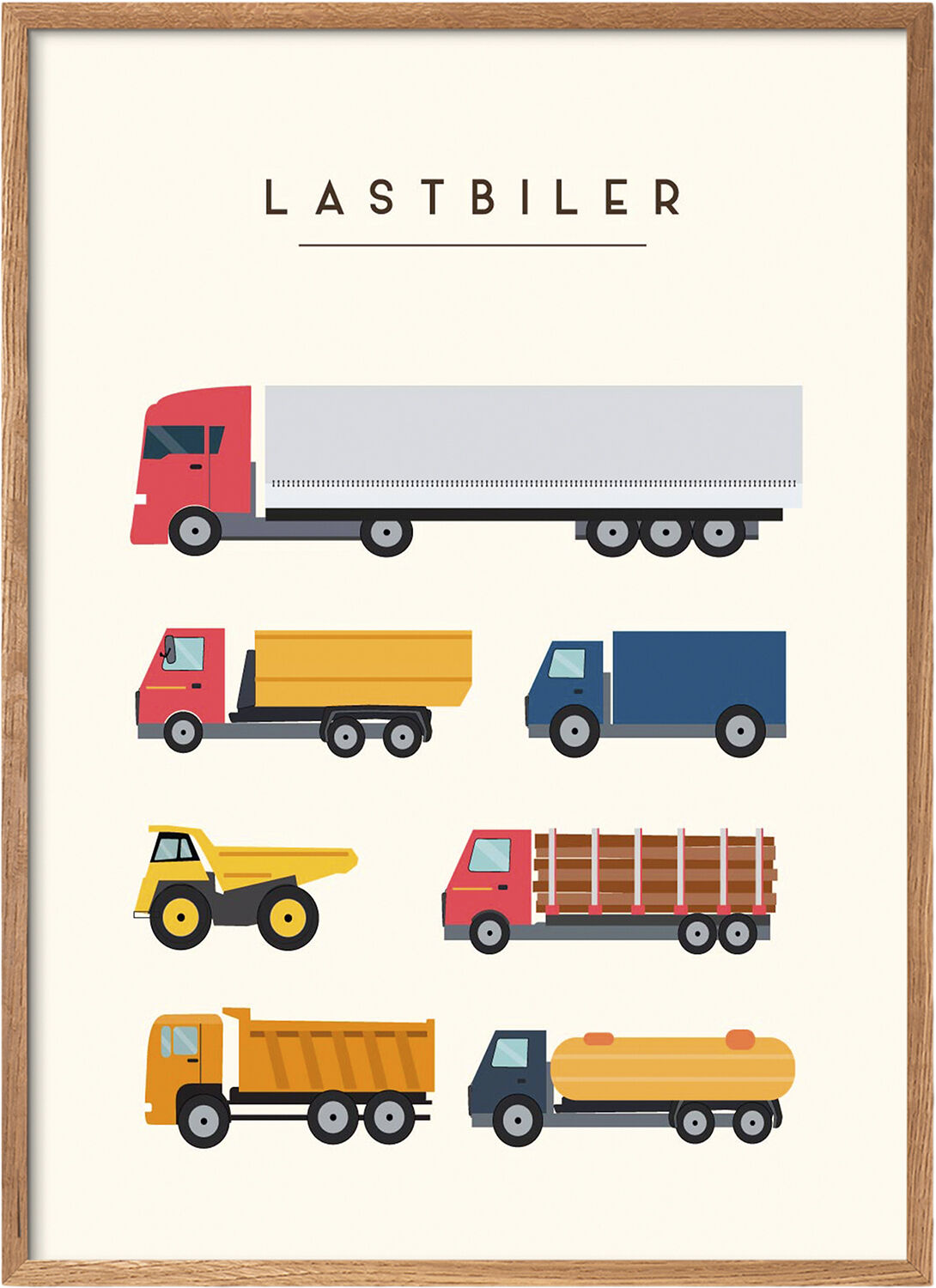 Citatplakat - Lastbiler &ndash; B&oslash;rneplakat