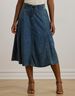 Denim Drawcord Midi Skirt
