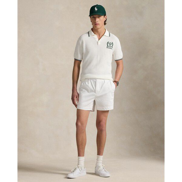 Wimbledon Cotton Polo-Collar Sweater