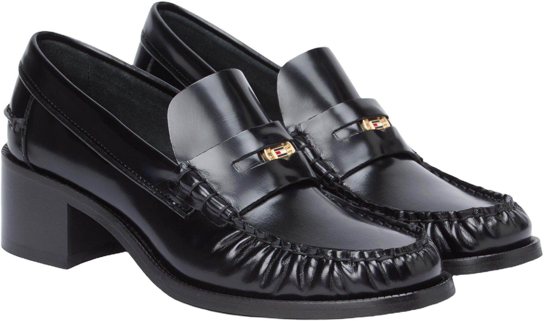 Patent Leather Block Heel Loafers