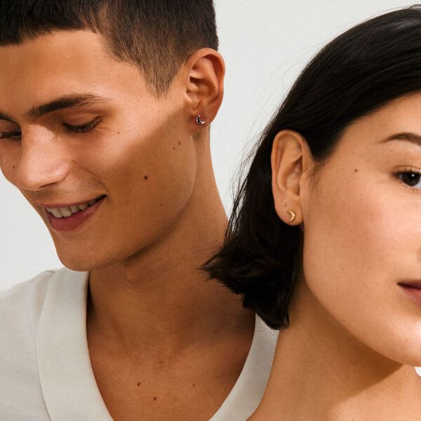 BETWEEN moon earrings silver-plated