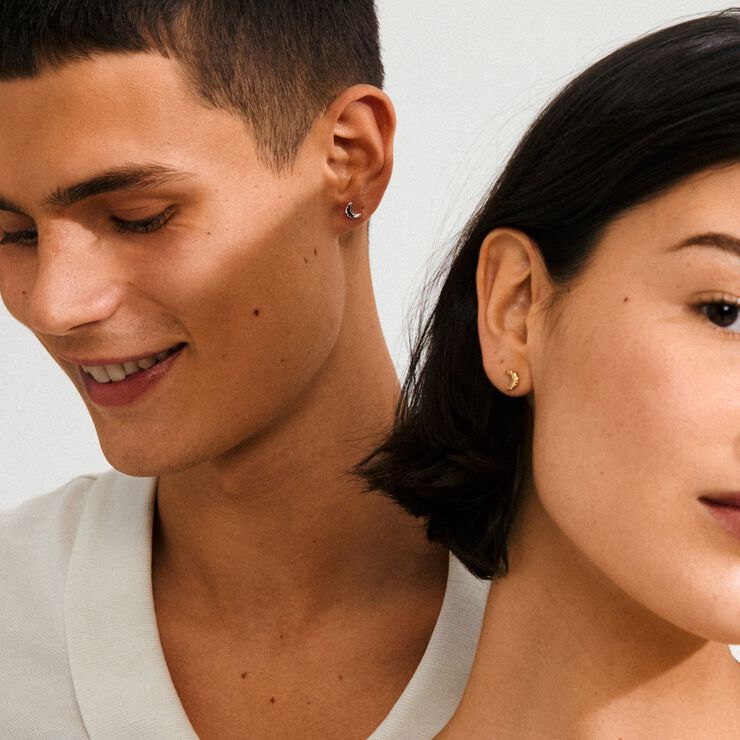 BETWEEN moon earrings silver-plated