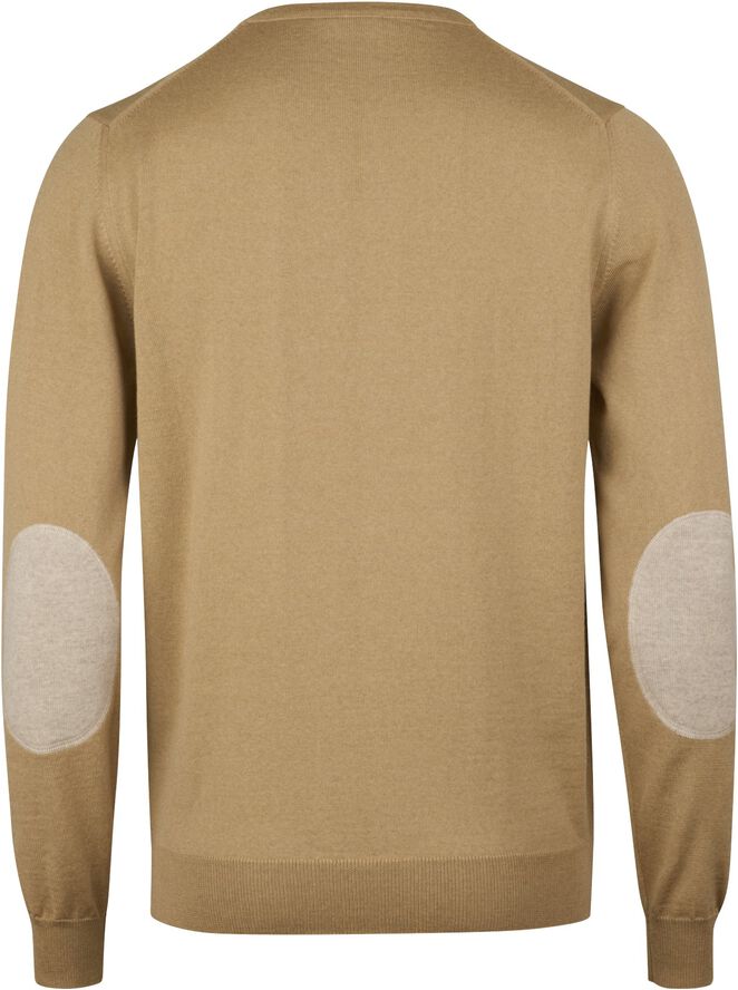 Sweater Knitted Crew Neck With Patch Merino Wool