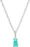 Men's Silver Necklace with Turquoise Gummy Bear