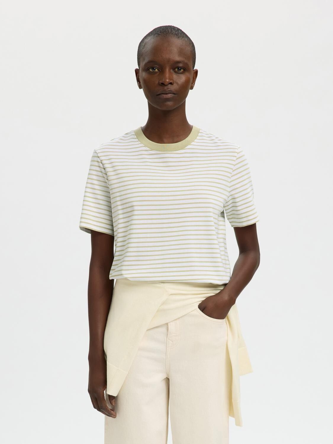 Slwessential Ss Striped Boxy Tee Noos