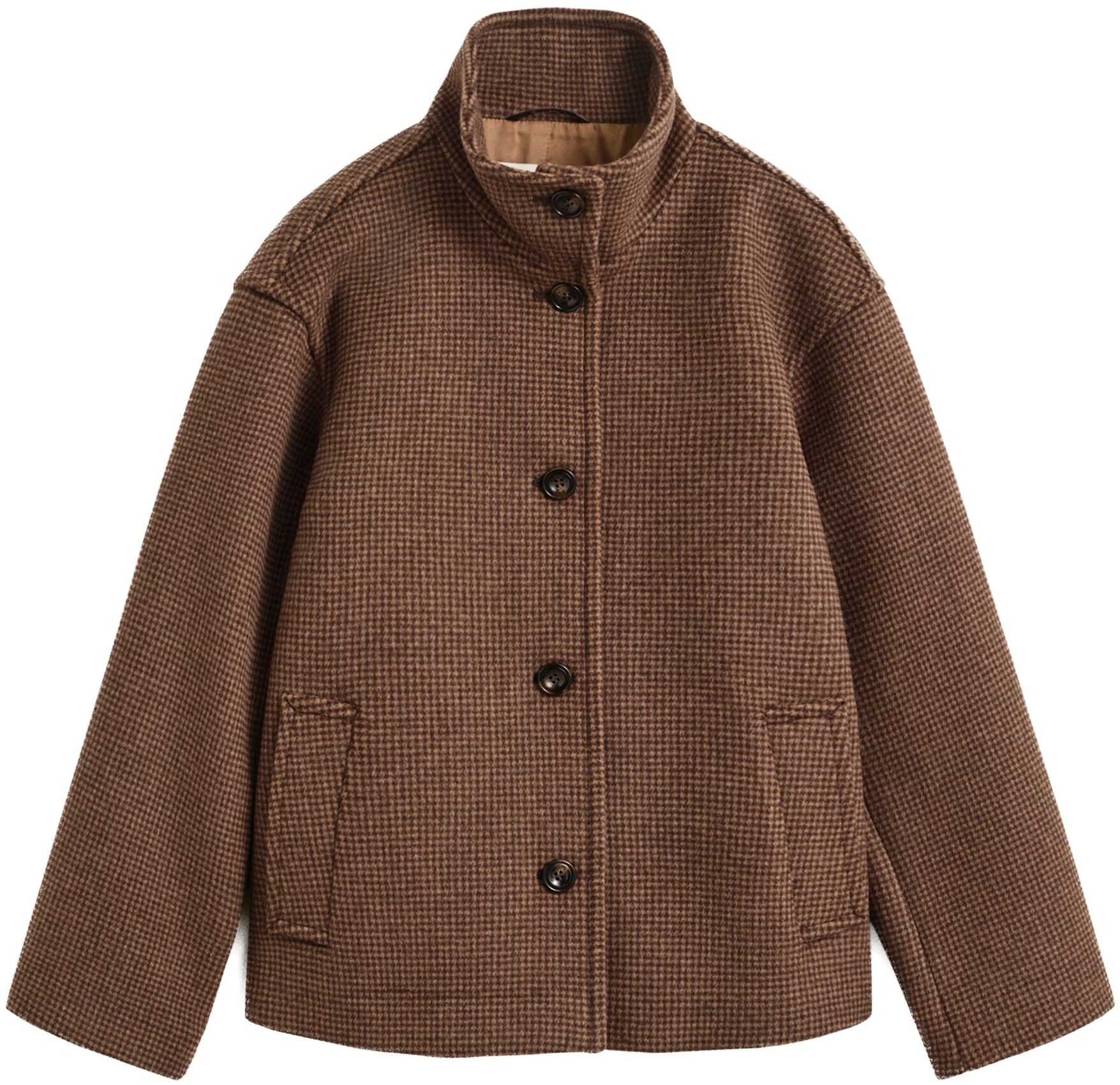 CHECKED WOOL BLEND JACKET