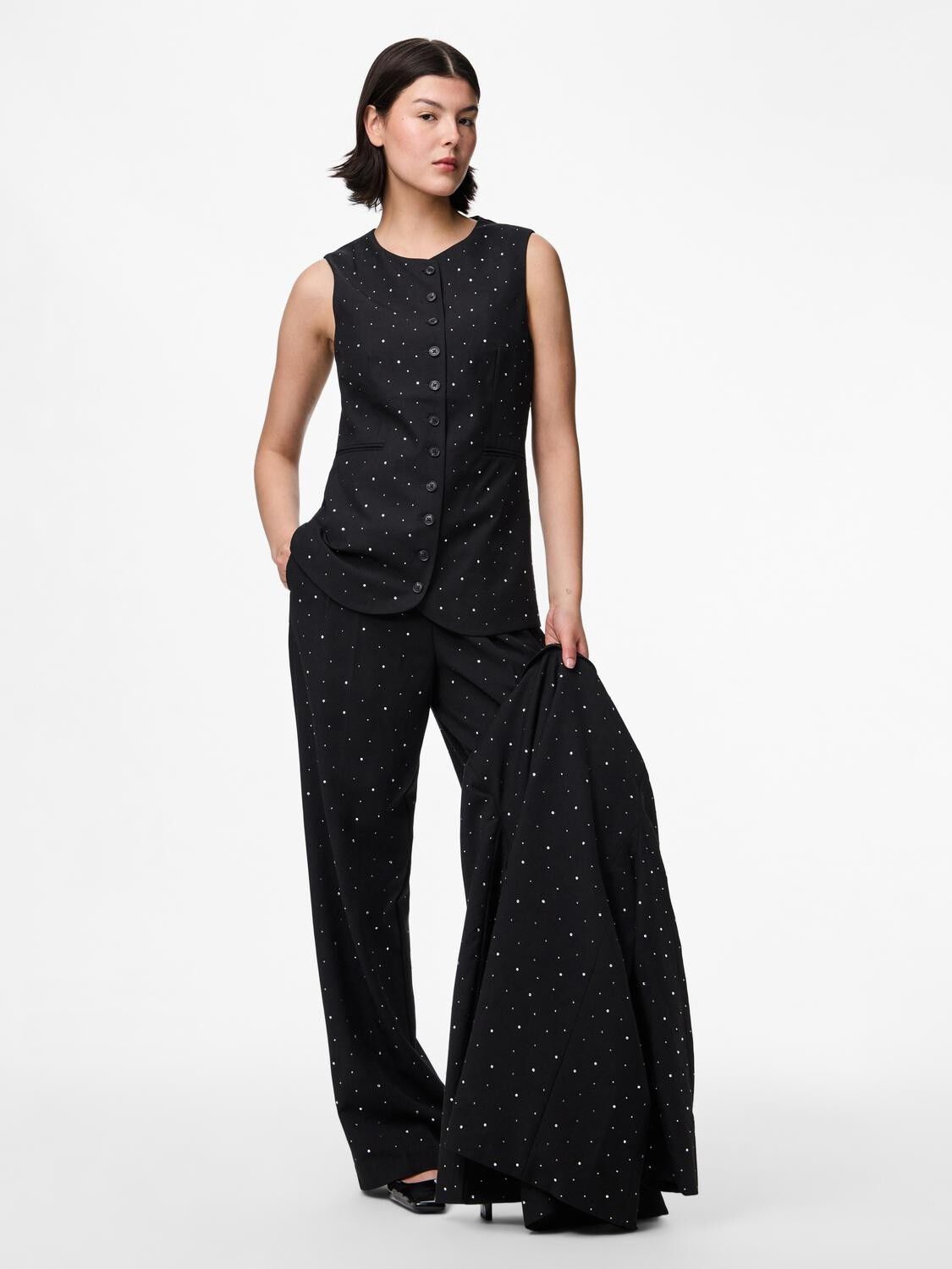 PCMICHELLE RHINESTONE WAISTCOAT