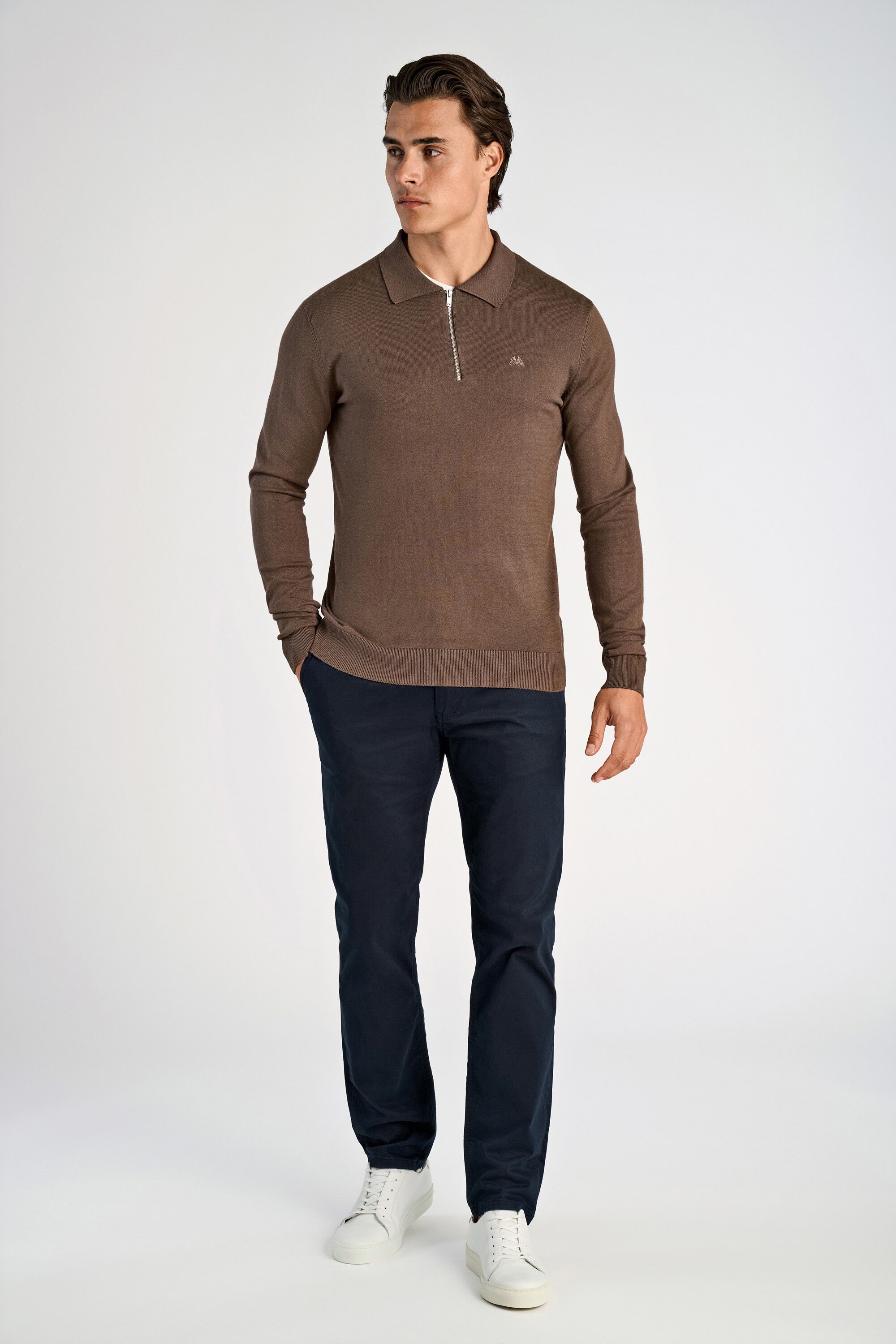 Ecovero L/S zip polo