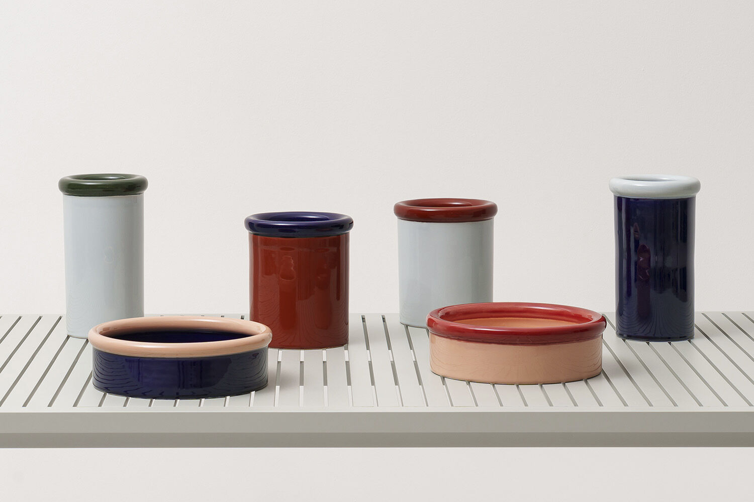 ROD Bowl ceramic H70 x &Oslash;233 Coral/Dark blue