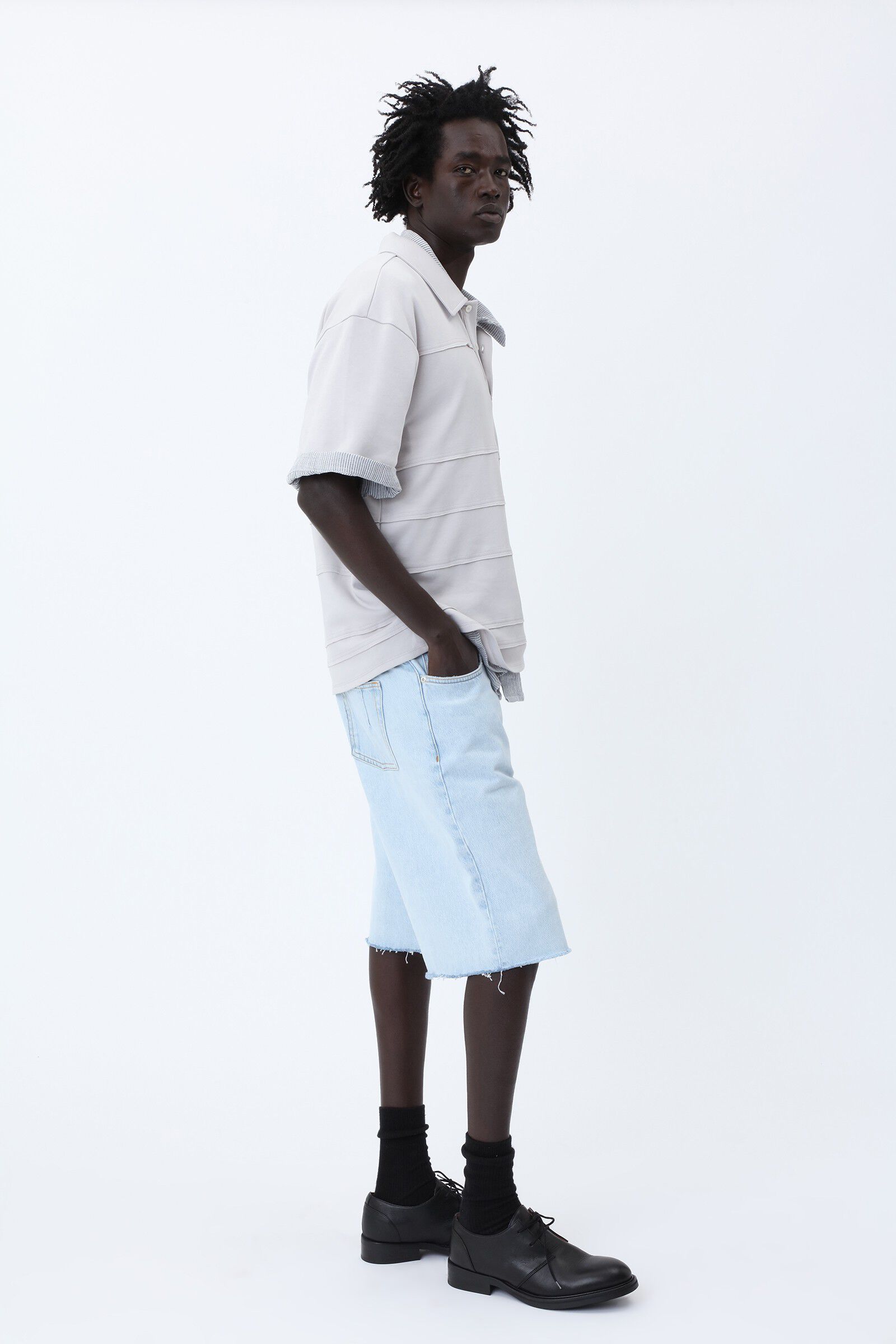 Kayce Soft Blue Denim Shorts