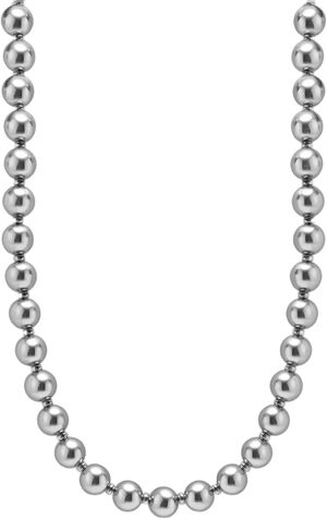 10mm Metallic Pearl Necklace with Silver
