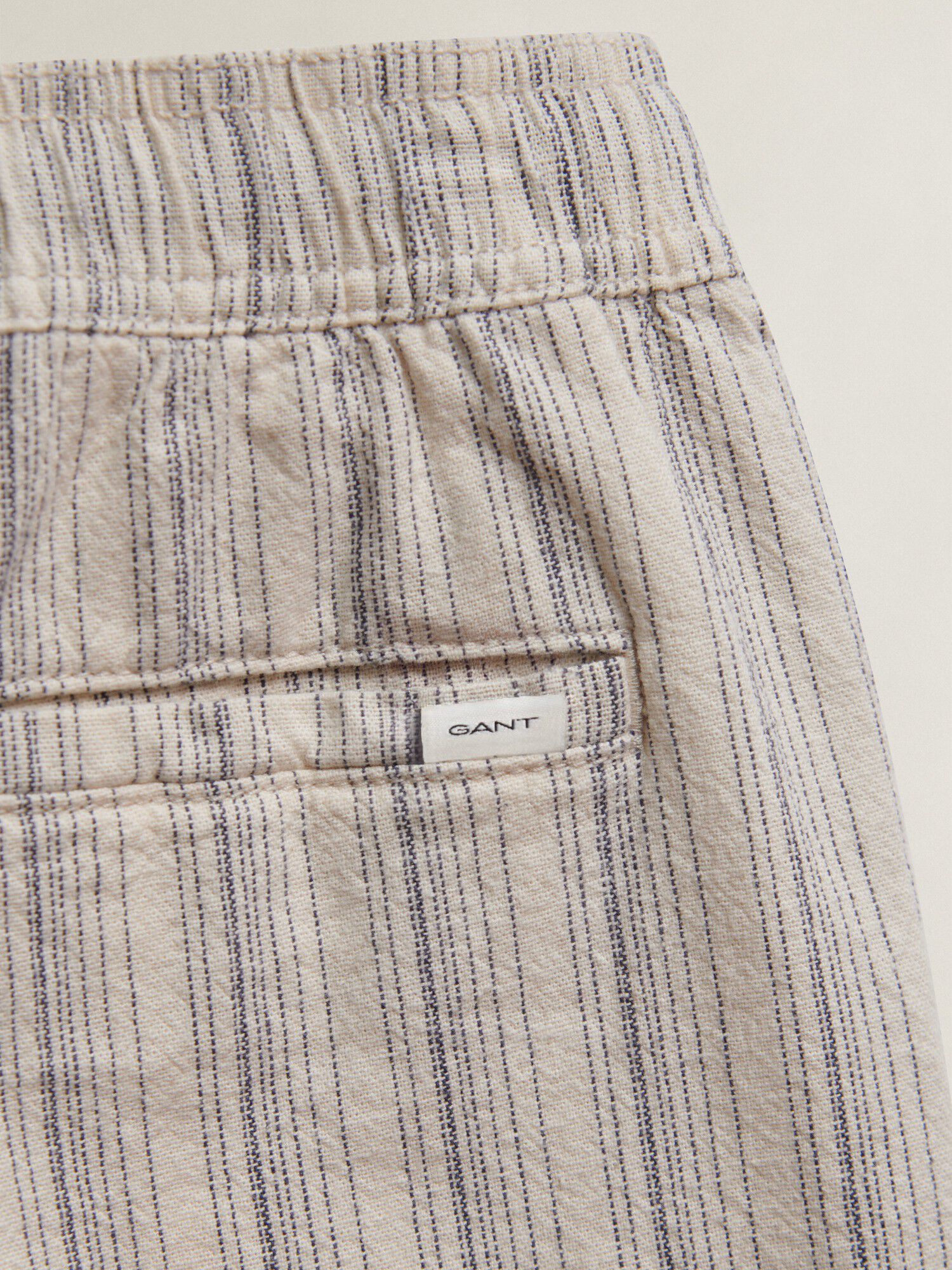 Striped Linen Drawstring Shorts