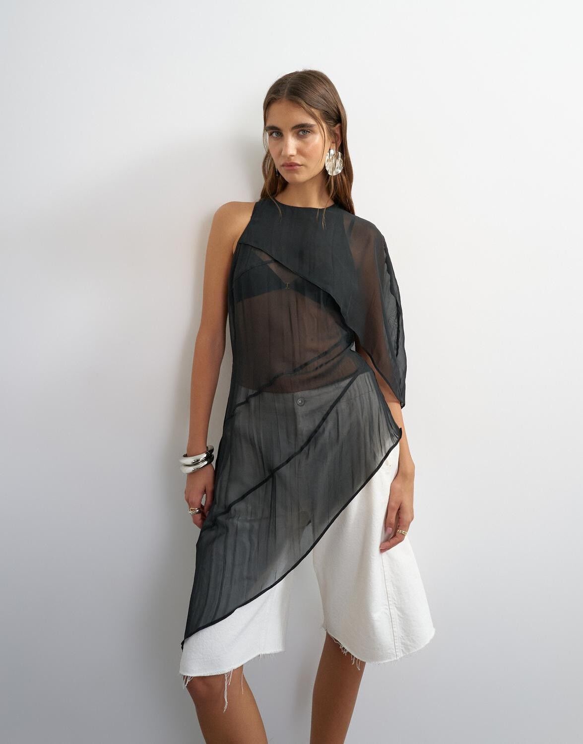 Tsolisa One Shoulder Cape Tunic Wvn